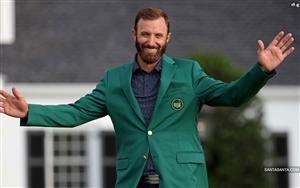 American professional golfer Dustin Johnson in a delightful mood